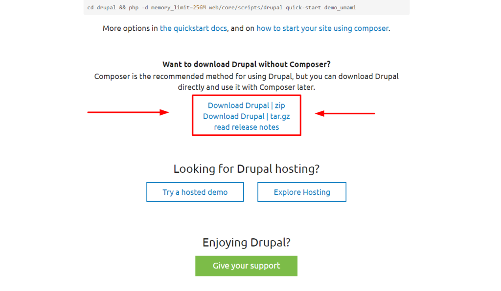 انشاء موقع ويب على Drupal